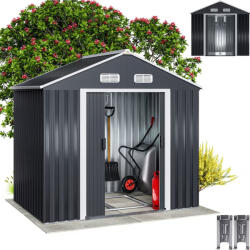 Gardebruk kerti ház tároló fészer fémház antracit 196x132x188cm (990741) - ebuying