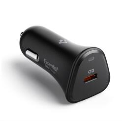 Spigen ESSENTIAL Autós Töltő Type-C Aljzat 30W, PD Gyorstöltő 3.0 Fekete
