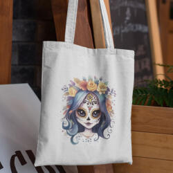  Egyedi mintás vászonszatyor_Kék arc (VSZ_06)