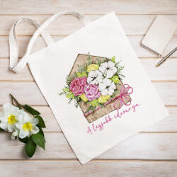  Anyák napi vászonszatyor - tavaszi virágos (1245)
