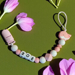  Egyedi neves cumilánc - rózsaszín bálna (922)