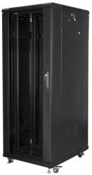 Lanberg FA01-6832-12B 19" 32U SZÉL: 600mm MÉLY: 800mm MAG: 1603mm összeszerelt üvegajtós fekete rack szekrény (FA01-6832-12B) - bestbyte