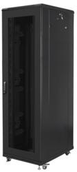 Lanberg FA01-8842-23B 19" 42U SZÉL: 800mm MÉLY: 800mm MAG: 2047mm összeszerelt hálós fémajtós fekete rack szekrény (FA01-8842-23B) - bestbyte