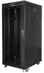 Lanberg FF01-8227-12BL 19" 27U SZÉL: 800mm MÉLY: 1200mm MAG: 1438mm lapraszerelt LCD üvegajtós fekete rack szekrény (FF01-8227-12BL) - bestbyte