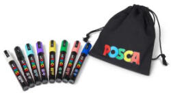 uni Dekormarker készlet, 1, 8-2, 5 mm, 'Posca Pouch PC-5M', 8 különböző szín, tartóval (TUPC5M8T) (TUPC5M8T)