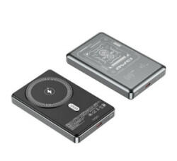Awei vésztöltő Type-C aljzat (10000mAh, 15W, wireless, MagSafe, PD gyorstöltő 3.0) SÖTÉTSZÜRKE (PA-31) (PA-31)
