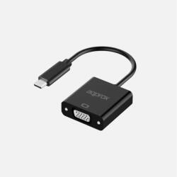 Approx USB 2.0 Type C VGA/D-Sub Átalakító Fekete 13cm APPC50 (APPC50)