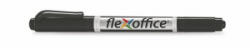 FlexOffice Alkoholos marker, 0, 4/1, 0 mm, kúpos, kétvégű, 'PM01', fekete (FOPM01FK) (FOPM01FK)