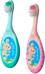 Brush-baby FlossBrush 2in1, első fogkefe és rágóka 2 az 1-ben, 0-3 éves korig