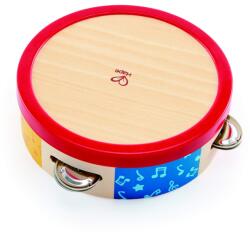 Hape Tamburin din lemn Hape pentru copii 12 luni design colorat instrument muzical educativ (E0607)