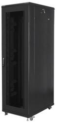 Lanberg FA01-8042-23B 19" 42U SZÉL: 800mm MÉLY: 1000mm MAG: 2047mm összeszerelt hálós fémajtós fekete rack szekrény (FA01-8042-23B) - officedepot