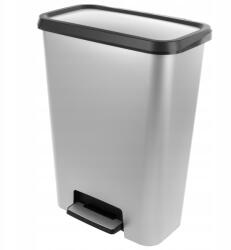 Keter Szemeteskosár, 50L, fém pedállal, 63cm magas, metál/fekete (249811 Keter)