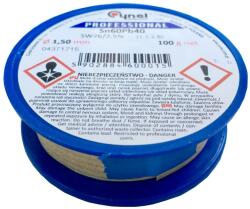 Cynel forrasztó ón kötőanyag Sn60Pb40 SW26 olvadék 2, 5% Ø1.50 mm 100g (WG-01X-01-1-150-6)