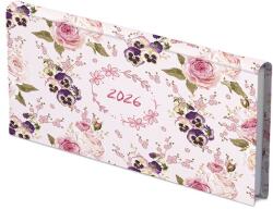 TOPTIMER Zsebnaptár TOPTIMER Joy J030 heti fekvő fehér lapos Árvácska UV 2026. T030J-211 (T030J-211)