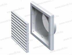 Vents MV 121Vs Szellőzőrács 120mm vízszintes lamella, szúnyogháló (MV 121Vs)