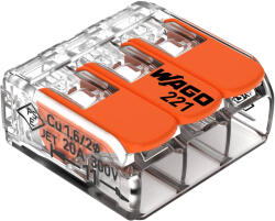 WAGO 3-vezetékes összekötő, modell: 221-413, 0, 20-4, 00mm? , 5 db (221-413/5)