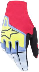 Alpinestars Mănuși de motocross Alpinestars Techstar albastru deschis-roșu-galben fluo-negru (AIM172-0169)