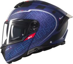 MT Helmets Cască de motocicletă flip-up MT Atom 2 SV Destiny albastru-negru mat (MT1335C23272)