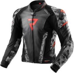 Rebelhorn Geacă moto din piele Rebelhorn Veloce negru-gri-rosu fluo (PRBRH-LJ-VELOCE_17)