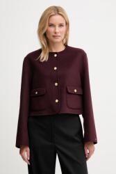 Tommy Hilfiger gyapjú kabát bordó, WW0WW47446 - burgundia 34