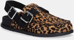 Tommy Jeans bőr szandál TJW MULE LEOPARD - barna Női 38
