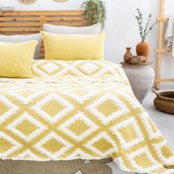 Saheser® Cuvertura muselina 240x260cm + 2 fete de perna, Saheser Home, Sonia Galben