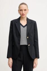 Tommy Hilfiger gyapjúkeverék felső sötétkék, sima, egysoros gombolású, WW0WW46662 - sötétkék 38