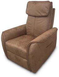  Elektromos relax fotel görgős masszázzsal barna, magyar nyelvű távirányító szövet