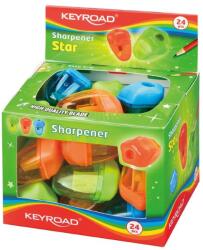 Keyroad Hegyező 1 lyukú tartályos 24 db/display Keyroad Starfish vegyes színek (KR970972)