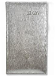 PÁTRIA Zsebnaptár 2026 heti álló Period Lamé körbevarrott ezüst