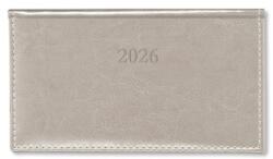 PÁTRIA Zsebnaptár 2026 heti fekvő Period Border körbevarrott Ezüst