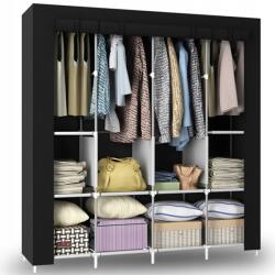 Retoo EasyUP XXL nagyméretű mobil gardróbszekrény, 170 x 165 x 45 cm, fekete, RT (O1028)