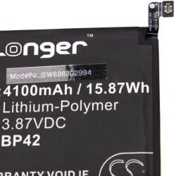 VHBW Mobiltelefon akkumulátor Xiaomi BP42-hez - 4100 mAh 3, 87 V Li-polimer (888202994)