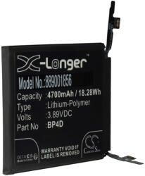 VHBW Mobiltelefon akkumulátor Xiaomi BP4D-hez - 4700 mAh 3, 89 V Li-polimer (889001856)