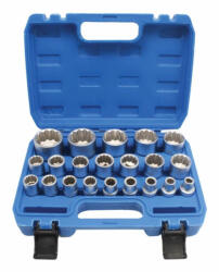 SATRA Dugókulcs készlet 12 szögű 1/2″ 8-36mm 21 részes (S-SHS21)