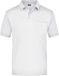 James & Nicholson (Daiber) Férfi galléros póló zsebbel JN026 - Fehér | 2XL (1-JN026-51655)