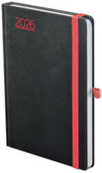 TopTimer Határidőnapló B/6 Heti Nero Fekete-Piros 2026 (26T012N002)