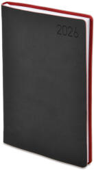 TopTimer Határidőnapló A/5 Napi Madeira Fekete-Bordó 2026 (26T021M032)