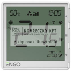 ENGO EFAN-230W Fan-coil termosztát, 2-/4-csöves, 3-sebességes ventilátor, 230V, WIFI, fehér (EFAN-230W)
