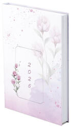 TopTimer Határidőnapló TOPTIMER Joy J022 B/6 napi fehér lapos Pünkösdi rózsa UV 2026 (T022J-207) - papir-bolt