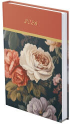 TopTimer Határidőnapló TOPTIMER Joy J022 B/6 napi fehér lapos Rokokó metalizált arany 2026 (T022J-307) - papir-bolt