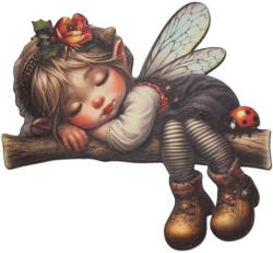  Nyomtatott dekorkarton - Alvó tündér 15x15, 8cm - papelito