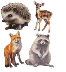 Nyomtatott dekorkarton - Őszi állatos válogatás (sünivel) 4db - papelito