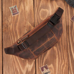 Paolo Peruzzi Férfi bőr crossbody táska és deréktáska ajándék szett | barna