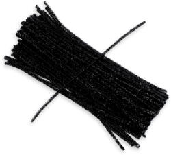 Csillámos zsenília drót - fekete 100db/cs