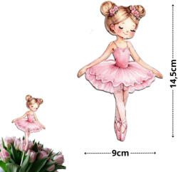  Nyomtatott dekorkarton - Balerina kislány 9x14, 5cm - papelito