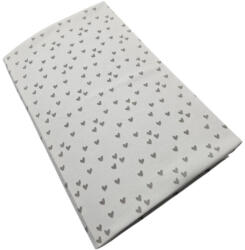 Vaganza Gumis pamut lepedő mózeskosárhoz - 38x80 +-5cm - Szürke Szívecskék (5999120540310)