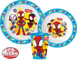  Pókember Spidey Team étkészlet, micro műanyag szett, pohárral 260 ml (JVL11182) - oliviashop