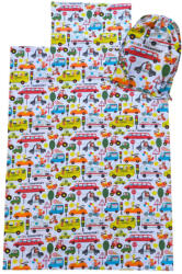  Aztadejó állatok járművekben bölcsis ovis ágyneműhuzat hátizsákba csomagolva 100x135 cm 40x50 cm (AZTAAGY21)