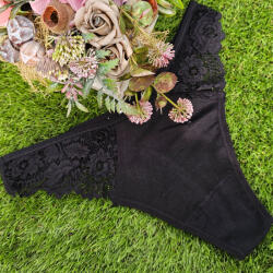 MST Női csipkés pamut tanga Fekete, XL/2XL 99154